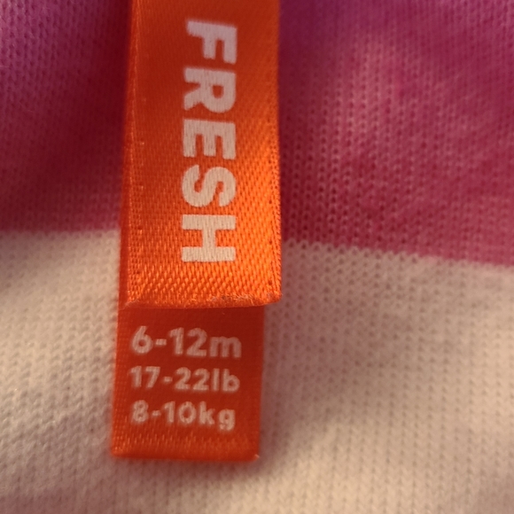 Pink striped terry hooded swimsuit coverup - Picture 3 of 4